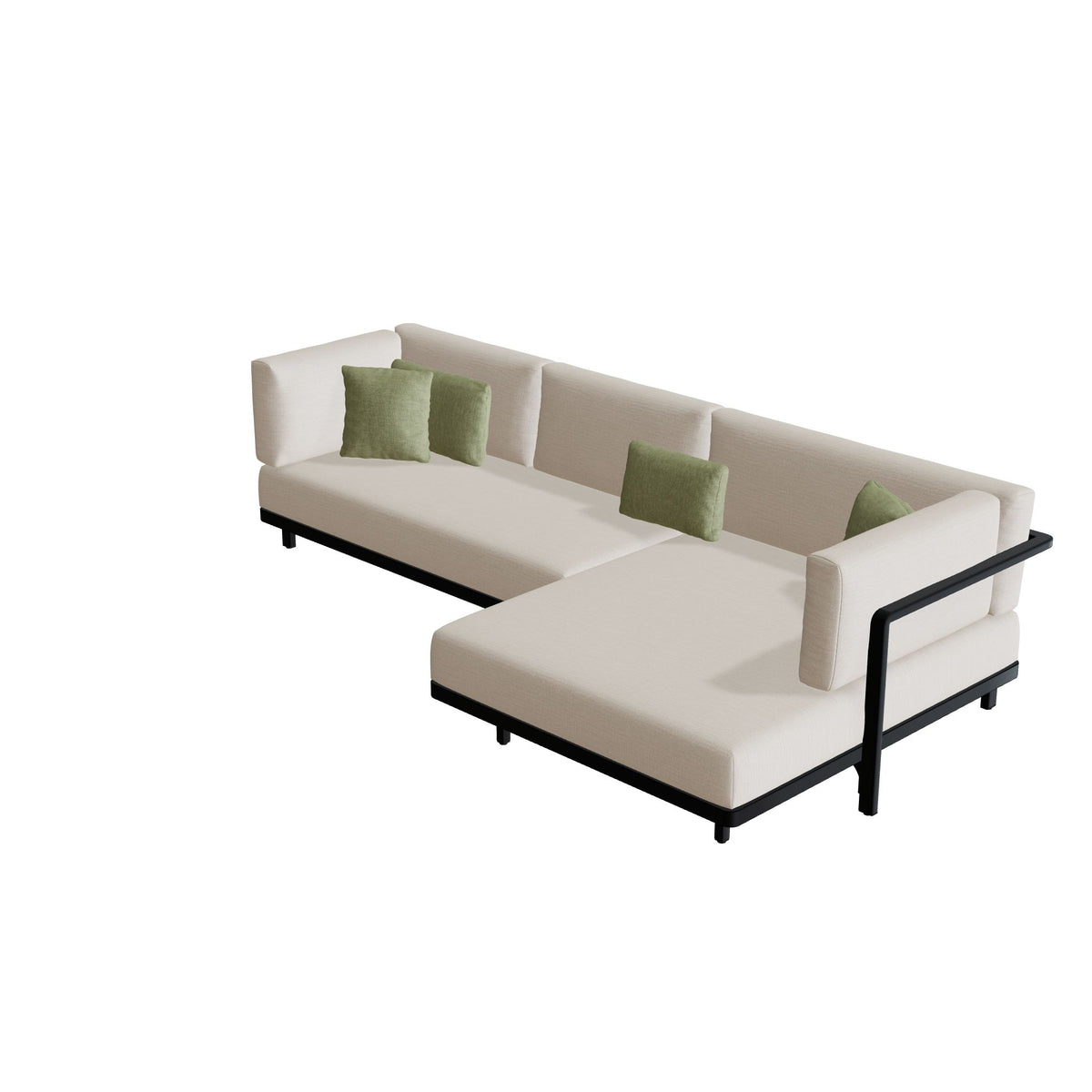 Royal Botania Alura Lounge Set 14 Anordnung A, Gestell anthrazit, Bespannung schwarz