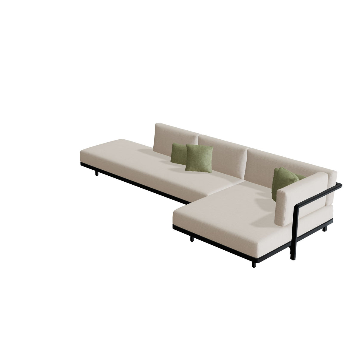 Royal Botania Alura Lounge Set 16 Anordnung A, Gestell anthrazit, Bespannung schwarz