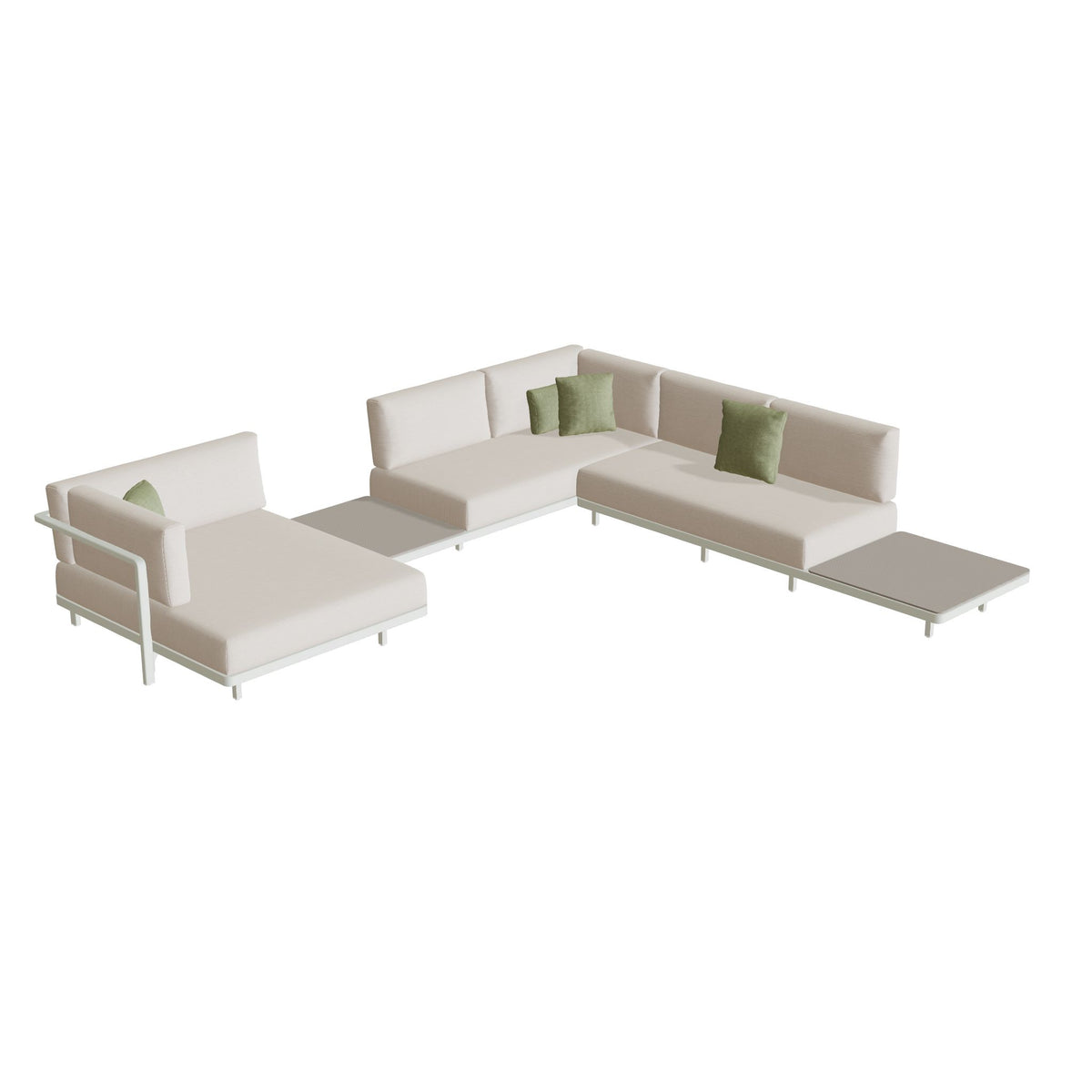Royal Botania Alura Lounge Set 17 Anordnung B, Gestell weiß, Bespannung weiß
