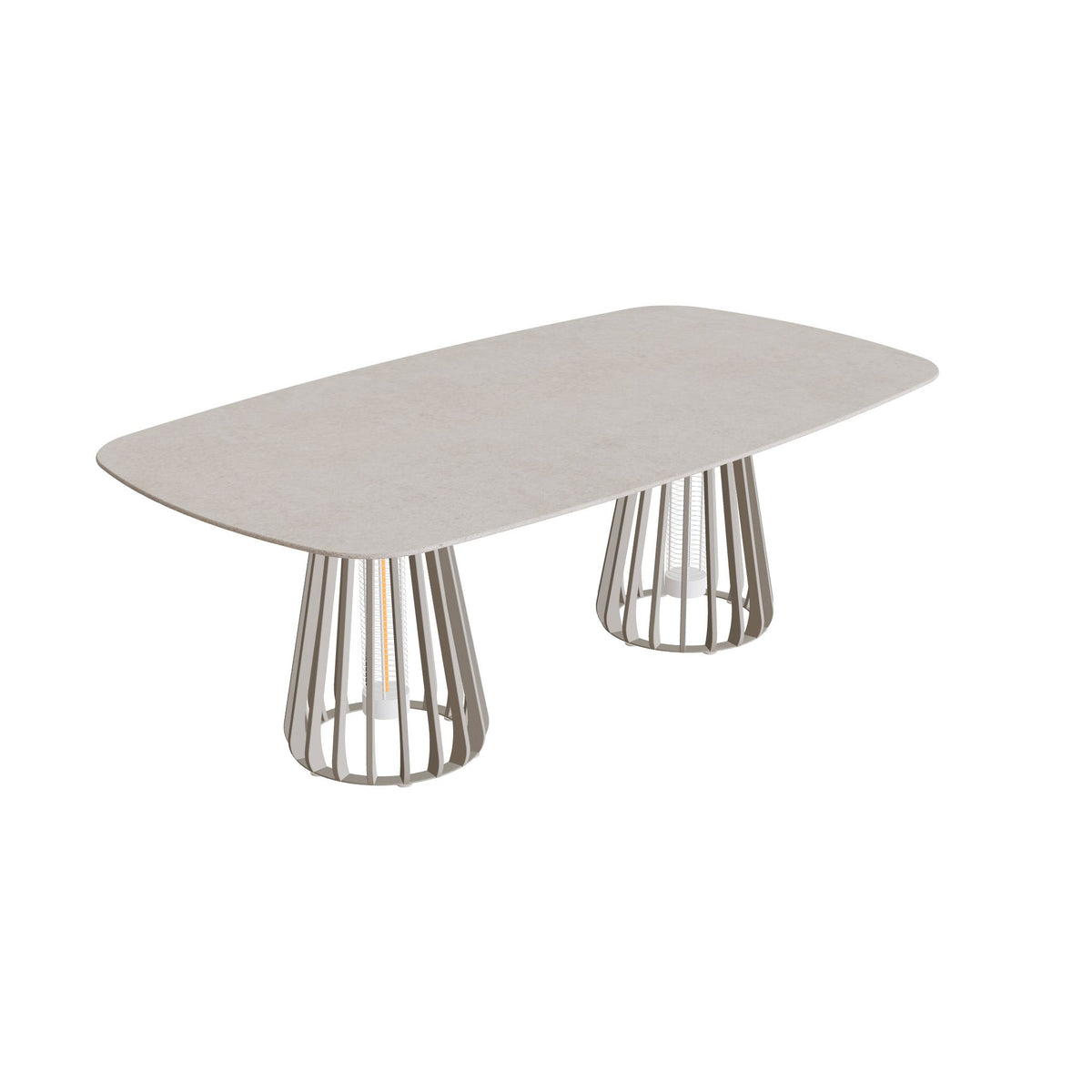 Royal Botania Furniz Tisch oval 220 x 120 cm, Esstisch, Gestell pebble, Keramik grau gesprenkelt (Sienna Arena)