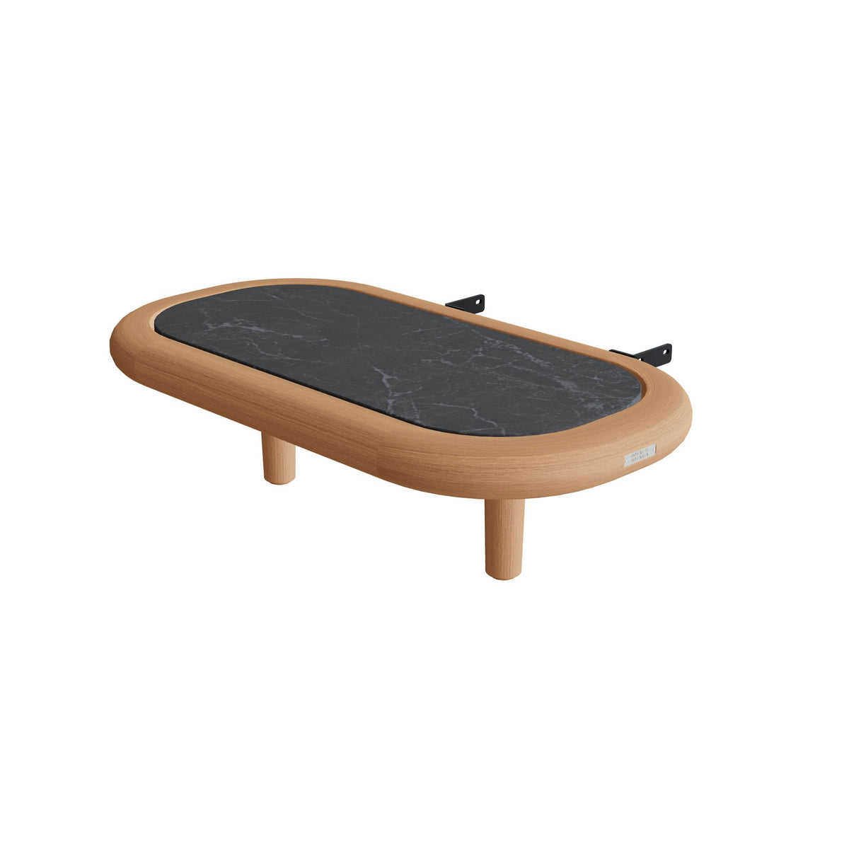 Royal Botania Archy Lounge Beistelltisch 40 × 75 cm, Platte Keramik schwarz geädert (Nero Marquina)