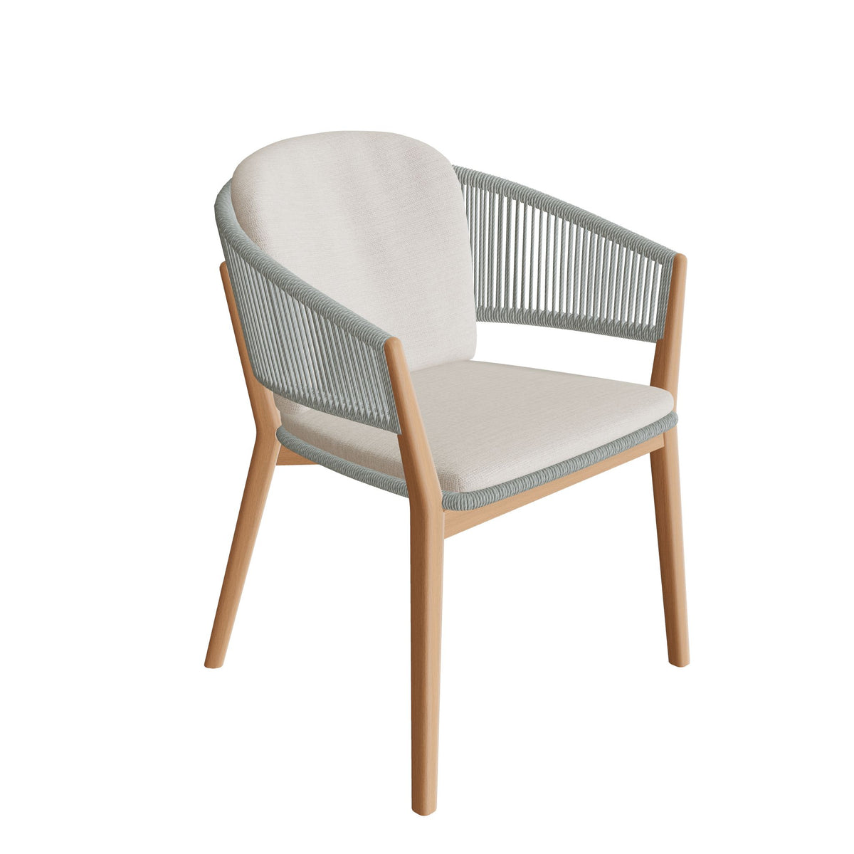 Royal Botania Carés Stuhl Teak, Teak geölt, Faser salbeigrün (sage)