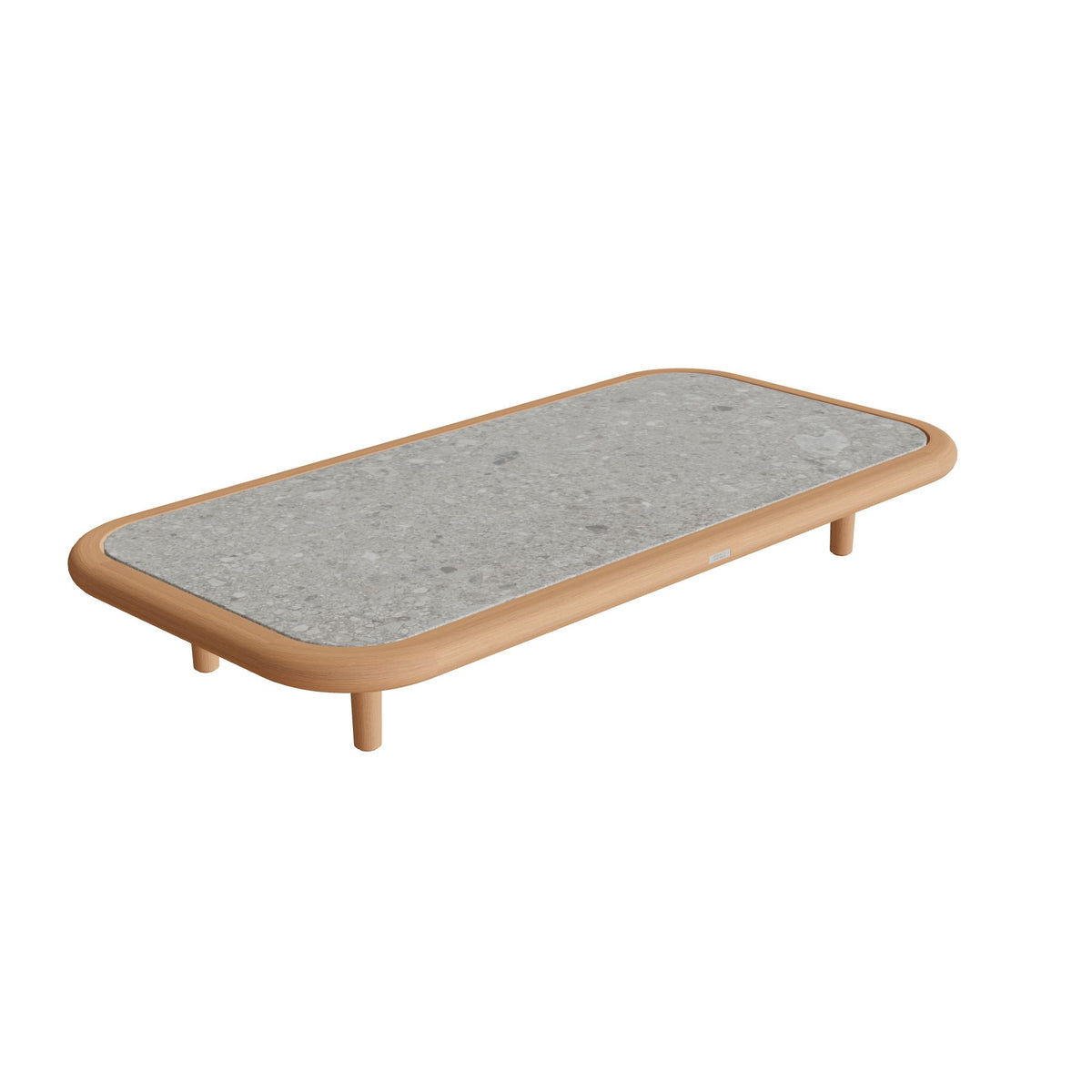 Royal Botania Archy Lounge Loungetisch 150 × 75 cm, Platte Keramik grau gemustert (Ceppo Dolomitica)