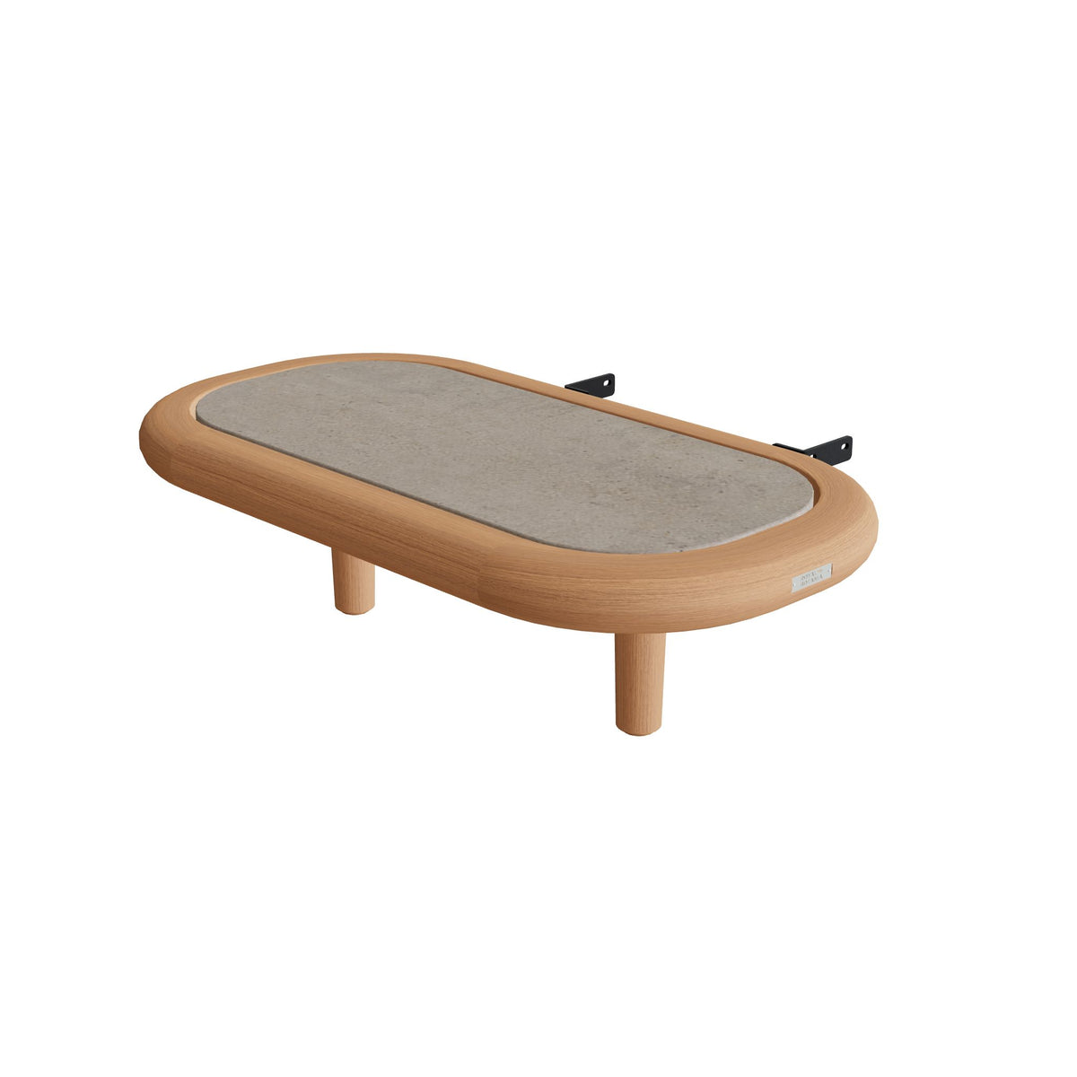 Royal Botania Archy Lounge Beistelltisch 40 × 75 cm, Platte Keramik graubraun (Terra Sabbia)