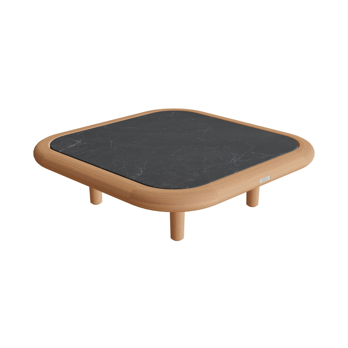 Royal Botania Archy Lounge Loungetisch 75 × 75 cm, Platte Keramik schwarz geädert (Nero Marquina)