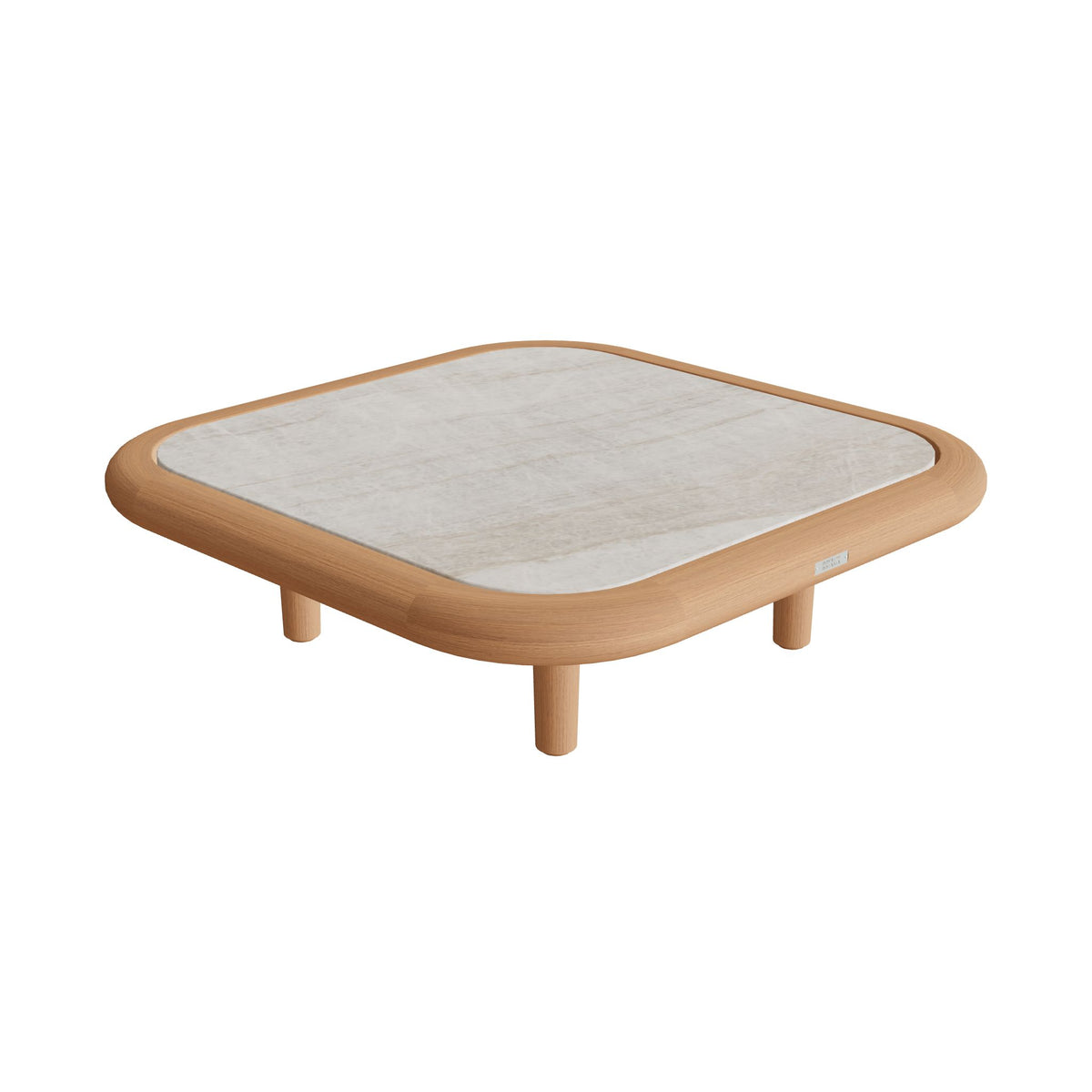 Royal Botania Archy Lounge Loungetisch 75 × 75 cm, Platte Keramik grau-braun geädert (Strato Quartz)