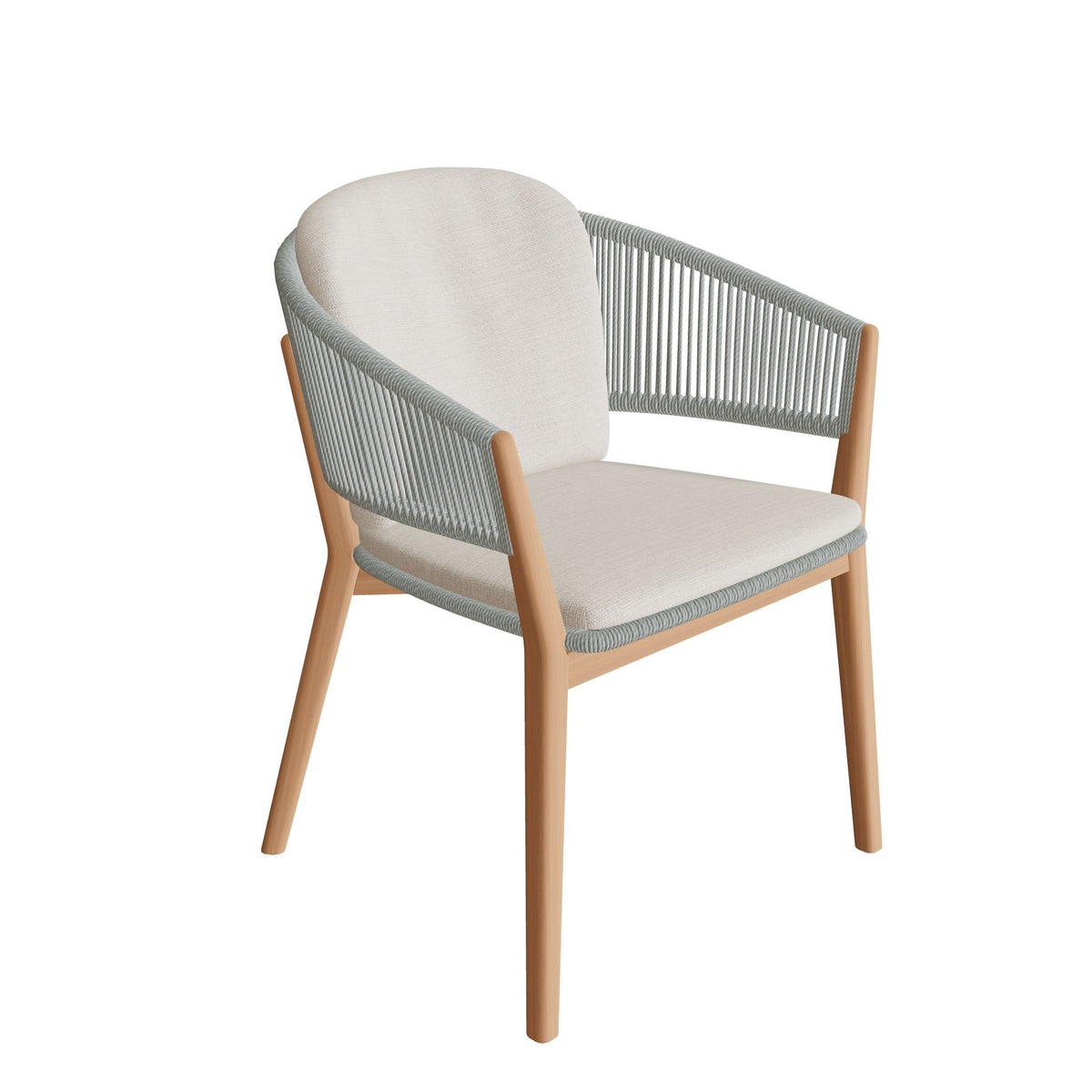 Royal Botania Carés Stuhl Teak, Teak natur, Faser salbeigrün (sage)