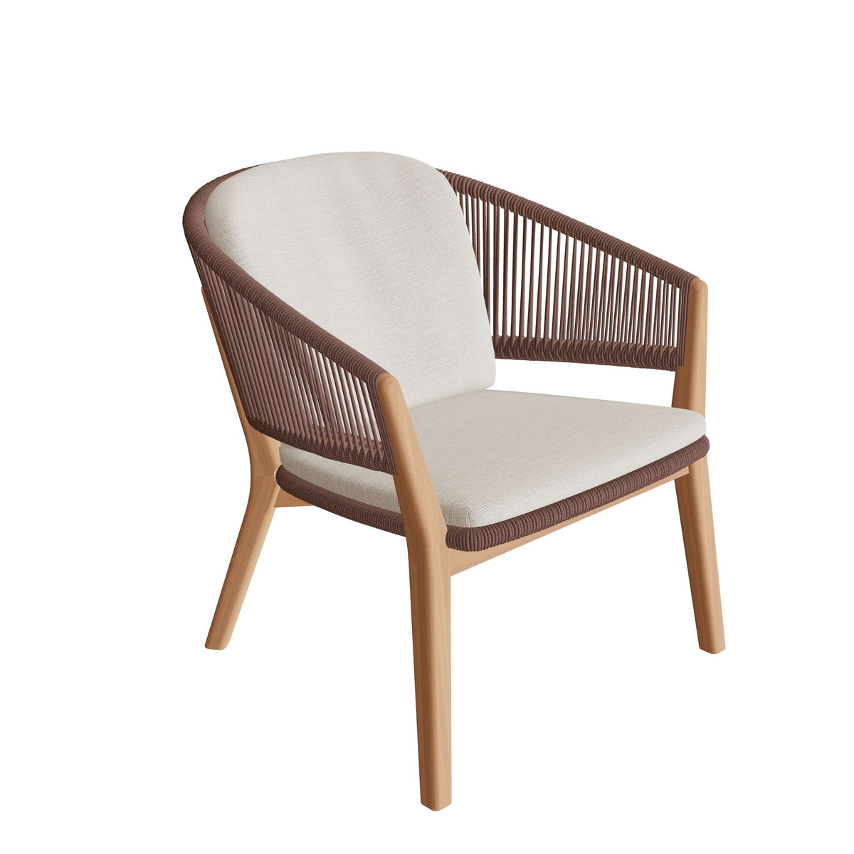 Royal Botania Carés Relaxsessel Teak, Teak natur, Faser ziegelrot (brick)
