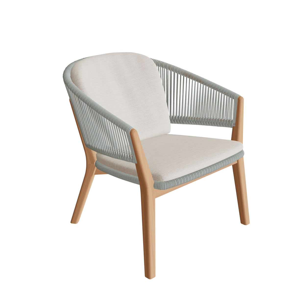 Royal Botania Carés Relaxsessel Teak, Teak natur, Faser salbeigrün (sage)