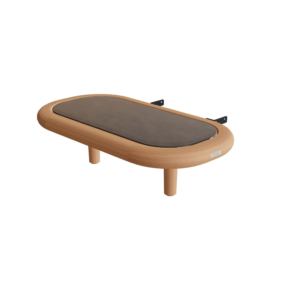 Royal Botania Archy Lounge Beistelltisch 40 × 75 cm, Platte Glas Ondula bronzo