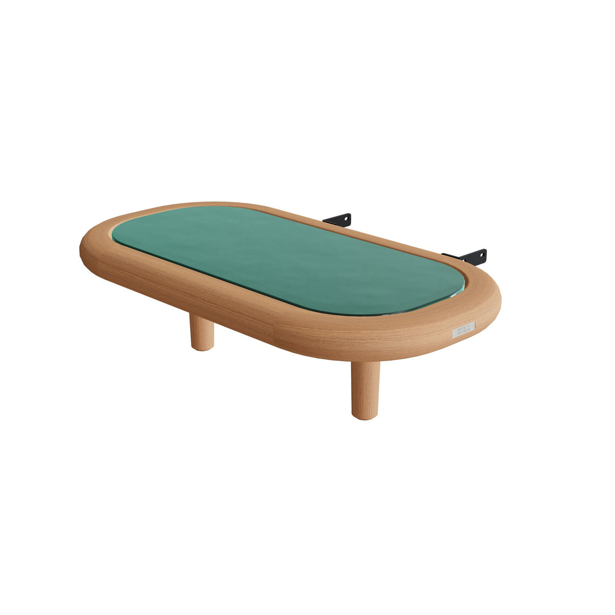 Royal Botania Archy Lounge Beistelltisch 40 × 75 cm, Platte Glas Ondula verde