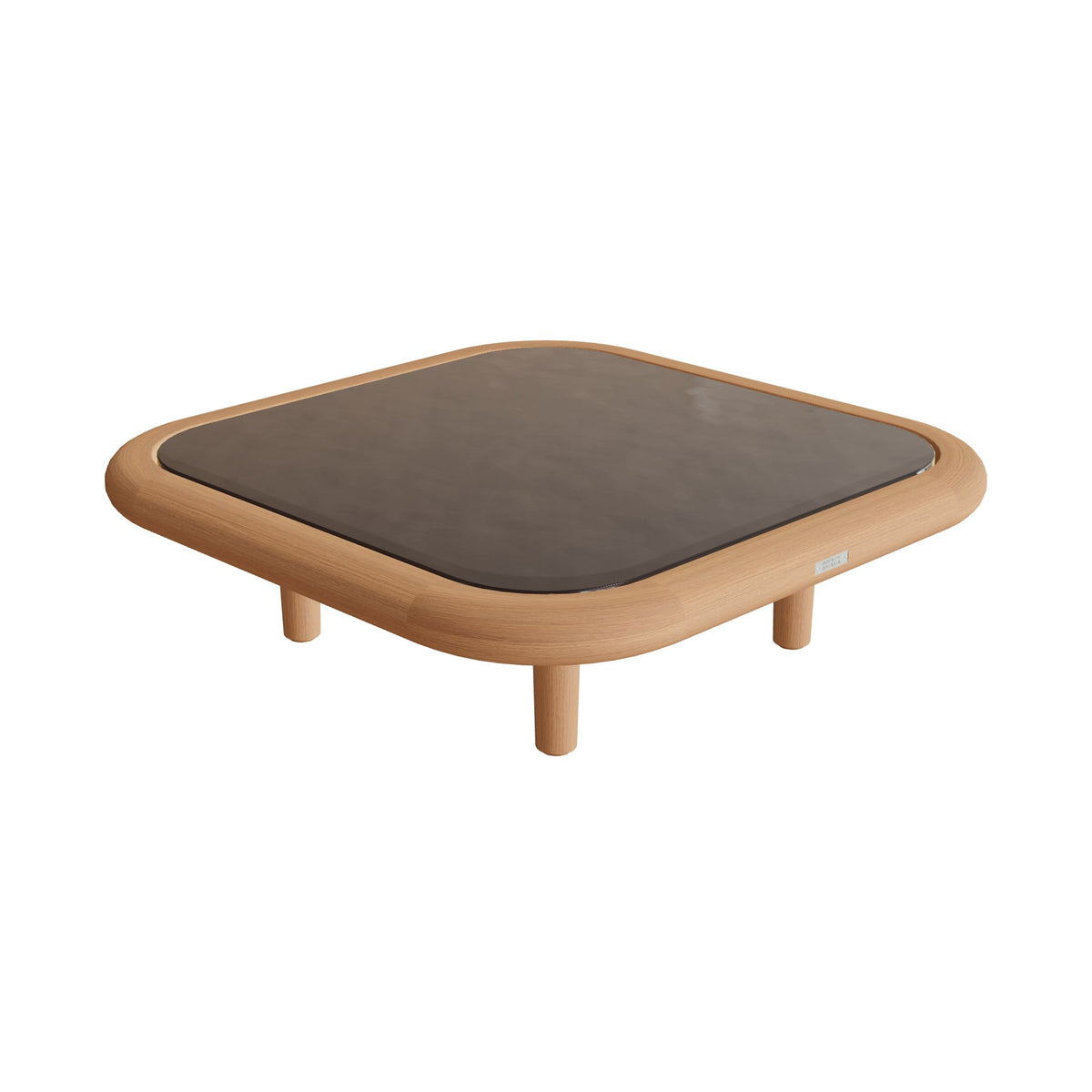 Royal Botania Archy Lounge Loungetisch 75 × 75 cm, Platte Glas Ondula bronzo