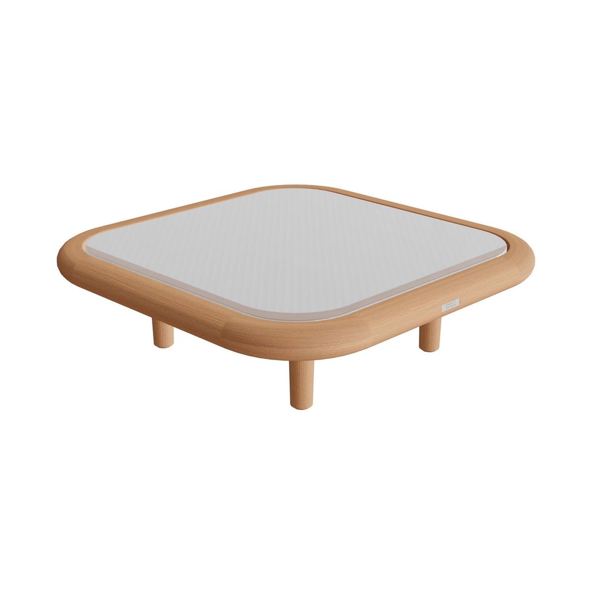 Royal Botania Archy Lounge Loungetisch 75 × 75 cm, Platte Glas Ondula pebble