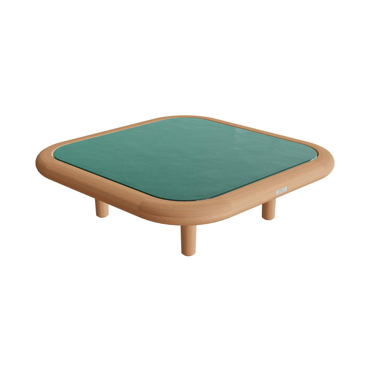 Royal Botania Archy Lounge Loungetisch 75 × 75 cm, Platte Glas Ondula verde