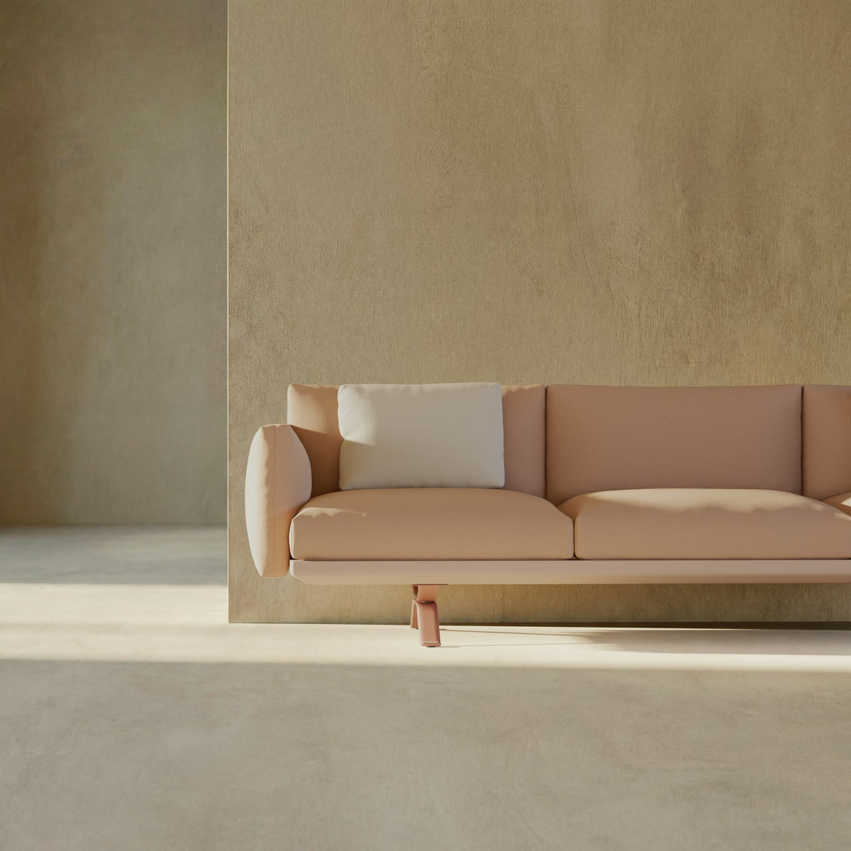 Kettal Boma Sofa 3-Sitzer 264 cm – Frontalansicht schräg