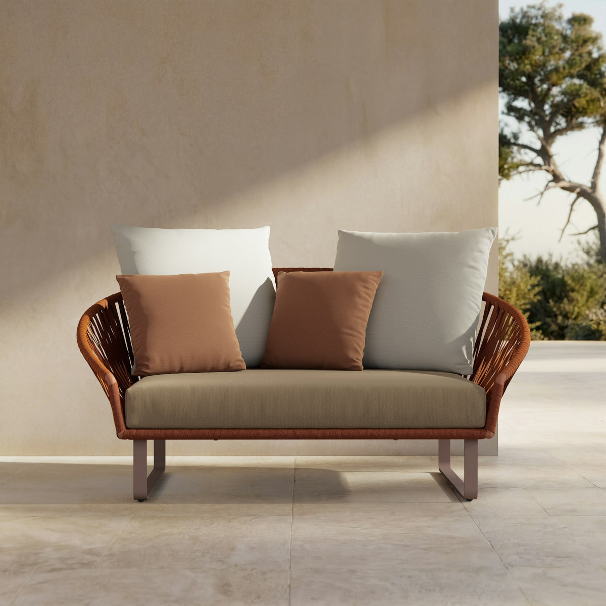 Kettal Bitta Daybed Bela Rope mit Kufen – Frontansicht