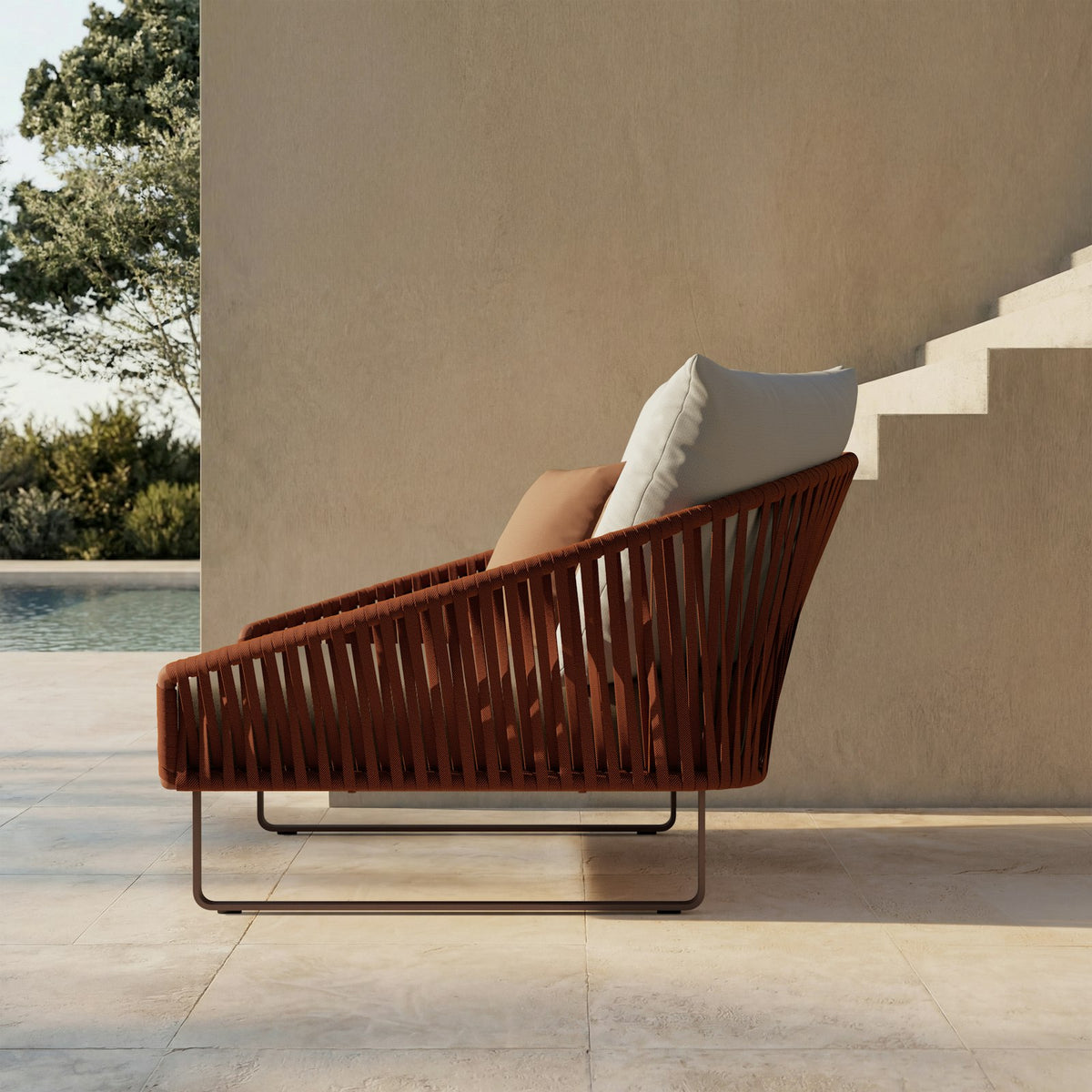 Kettal Bitta Daybed Bela Rope mit Kufen – Seitenansicht