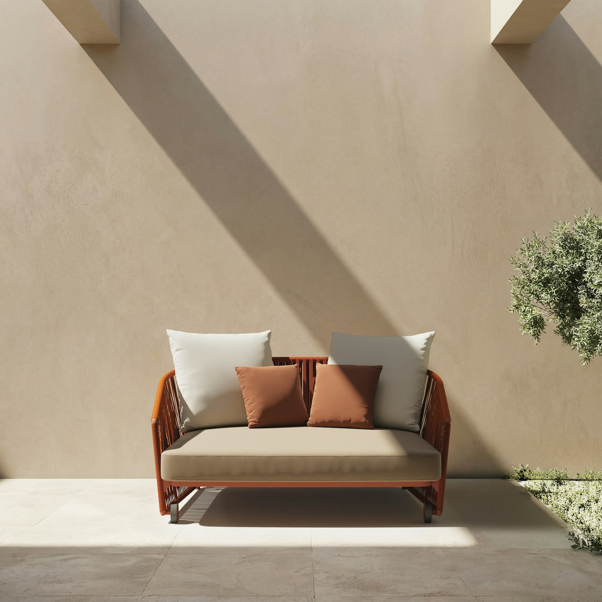Kettal Bitta Daybed Bela Rope – Frontansicht schräg
