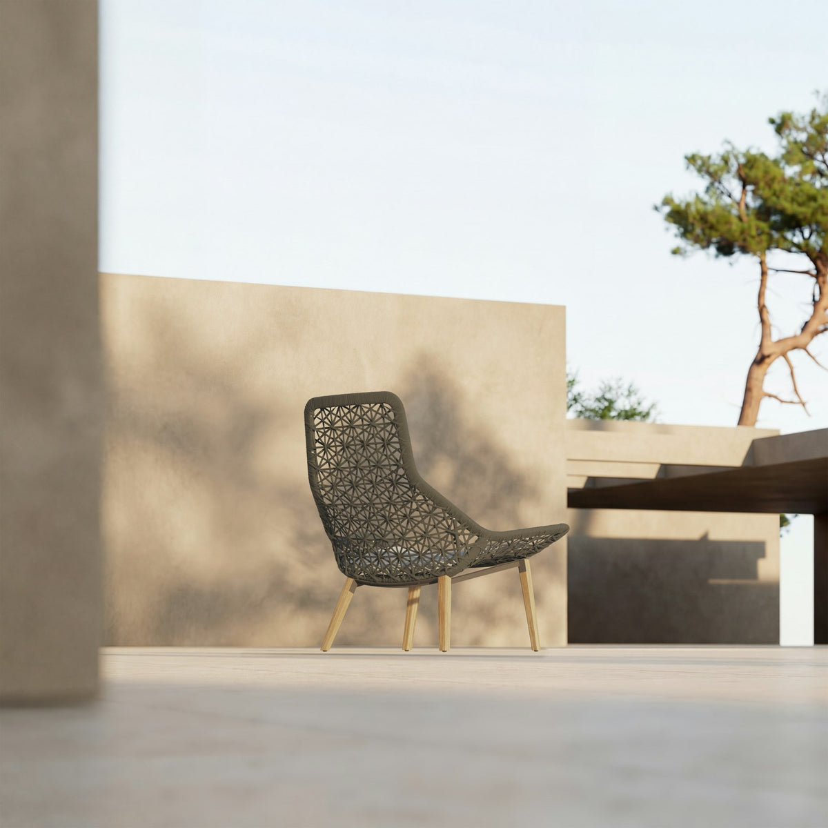 Kettal Maia Relaxsessel mit Teakbeinen – Untersicht