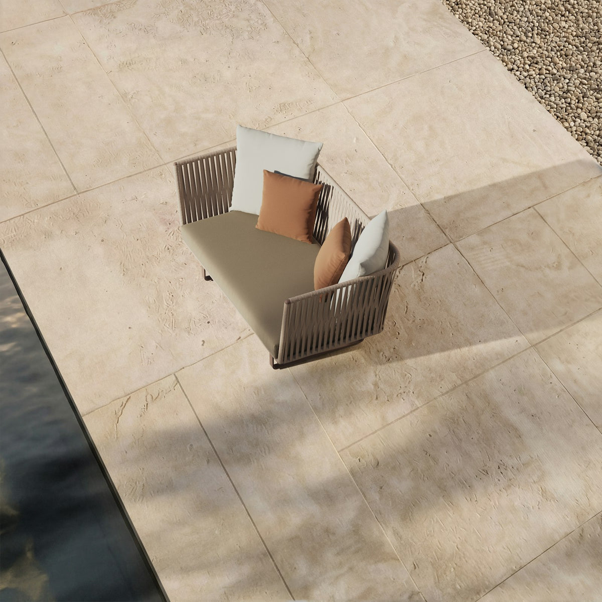 Kettal Bitta Sofa 2-Sitzer Bela Rope 175 cm – Draufsicht