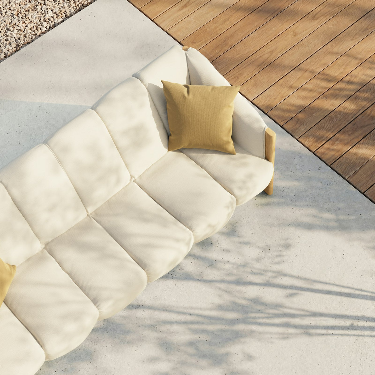 Kettal Plumon Sofa 3-Sitzer 237 cm – Draufsicht schräg