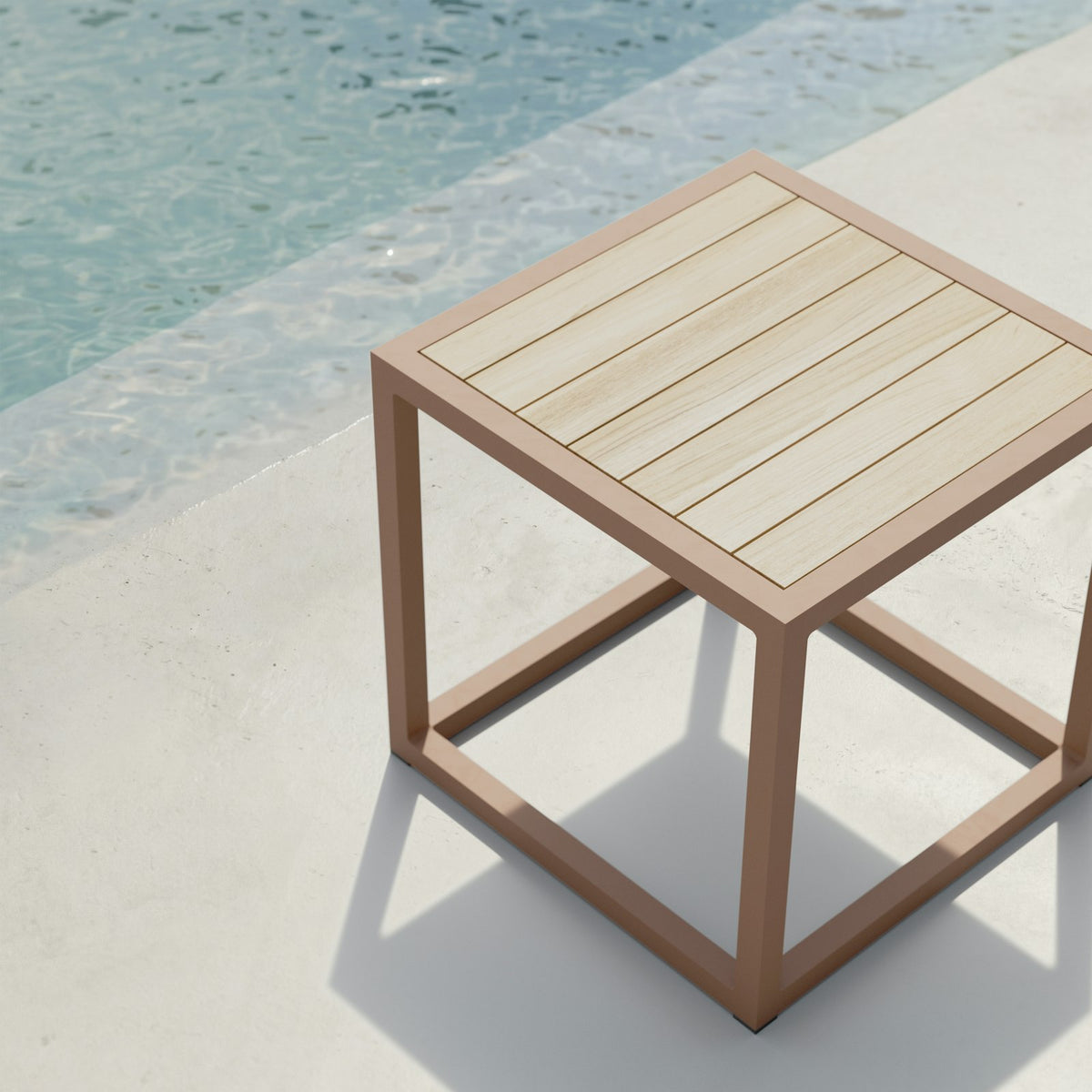 Kettal Landscape Teak Beistelltisch 43 cm, quadratisch – Detailansicht