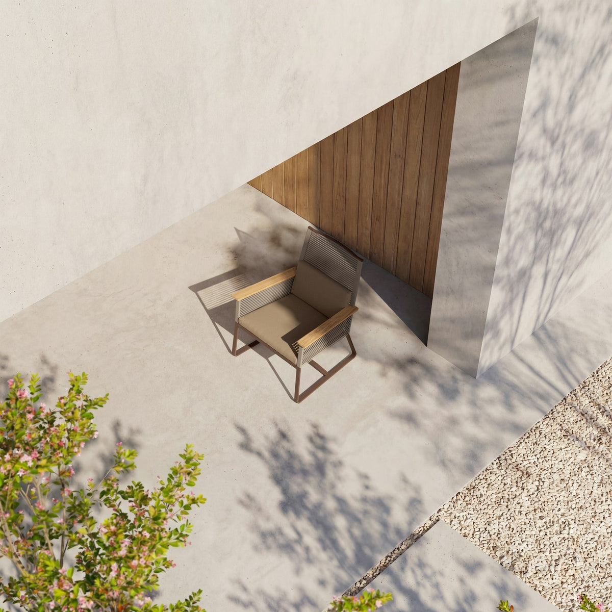 Kettal Landscape Clubsessel mit Teakarmlehnen – Draufsicht