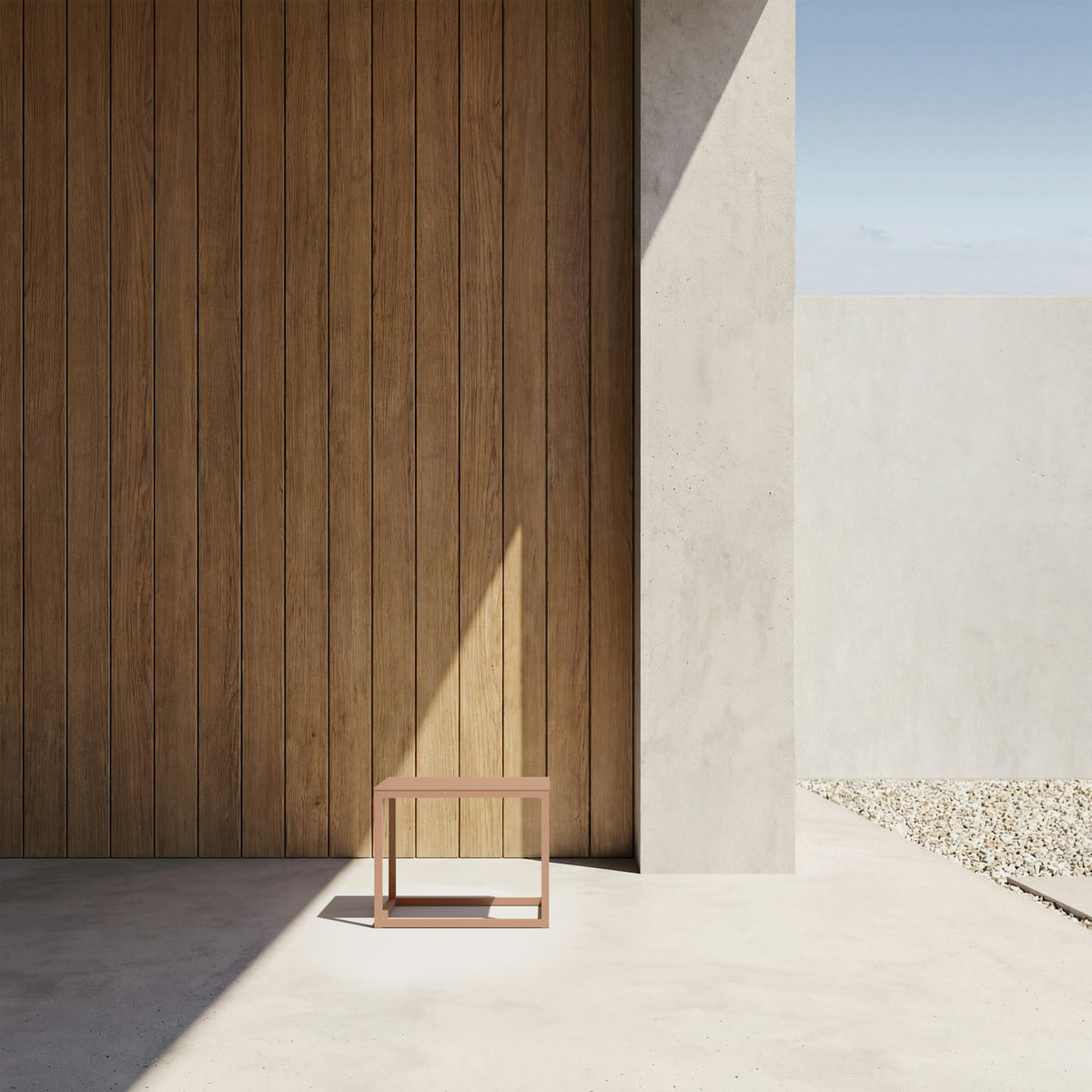 Kettal Landscape Aluminium Beistelltisch, quadratisch – Frontansicht