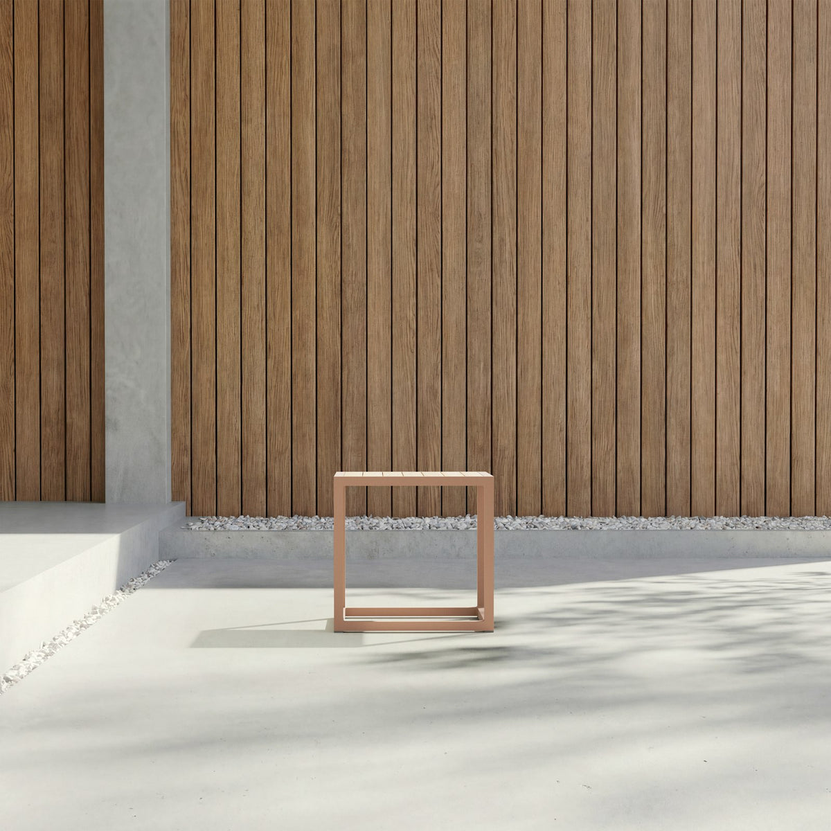 Kettal Landscape Teak Beistelltisch 43 cm, quadratisch – Seitenansicht