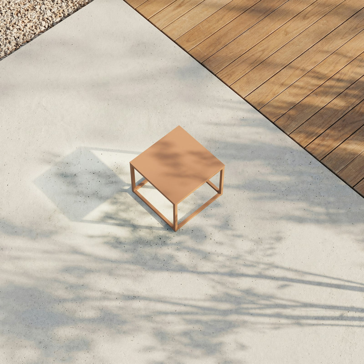 Kettal Landscape Aluminium Beistelltisch, quadratisch – Draufsicht seitlich