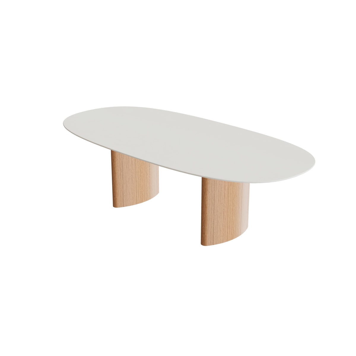 Royal Botania Regaliz Tisch Super-Ellipse 250 x 120 cm, Esstisch, Fuß Teak geölt, Keramik weiß (white)