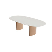 Royal Botania Regaliz Tisch Super-Ellipse 250 x 120 cm, Esstisch, Fuß Teak, Keramik weiß (white)