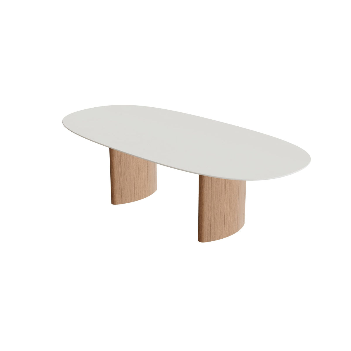 Royal Botania Regaliz Tisch Super-Ellipse 250 x 120 cm, Esstisch, Fuß Teak, Keramik weiß (white)
