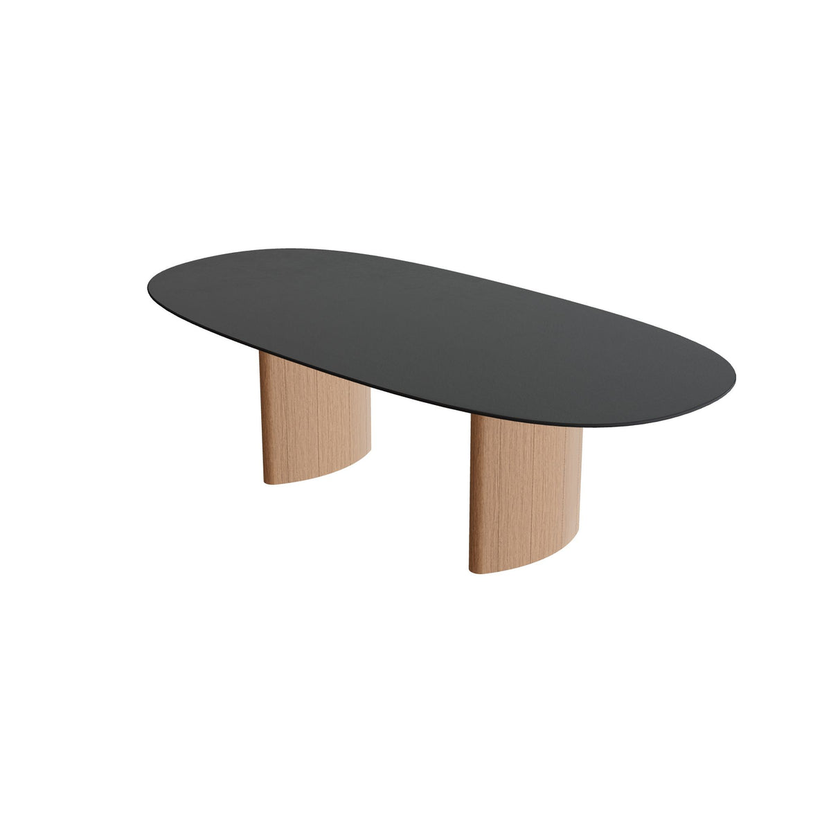 Royal Botania Regaliz Tisch Super-Ellipse 250 x 120 cm, Esstisch, Fuß Teak, Keramik schwarz (black)