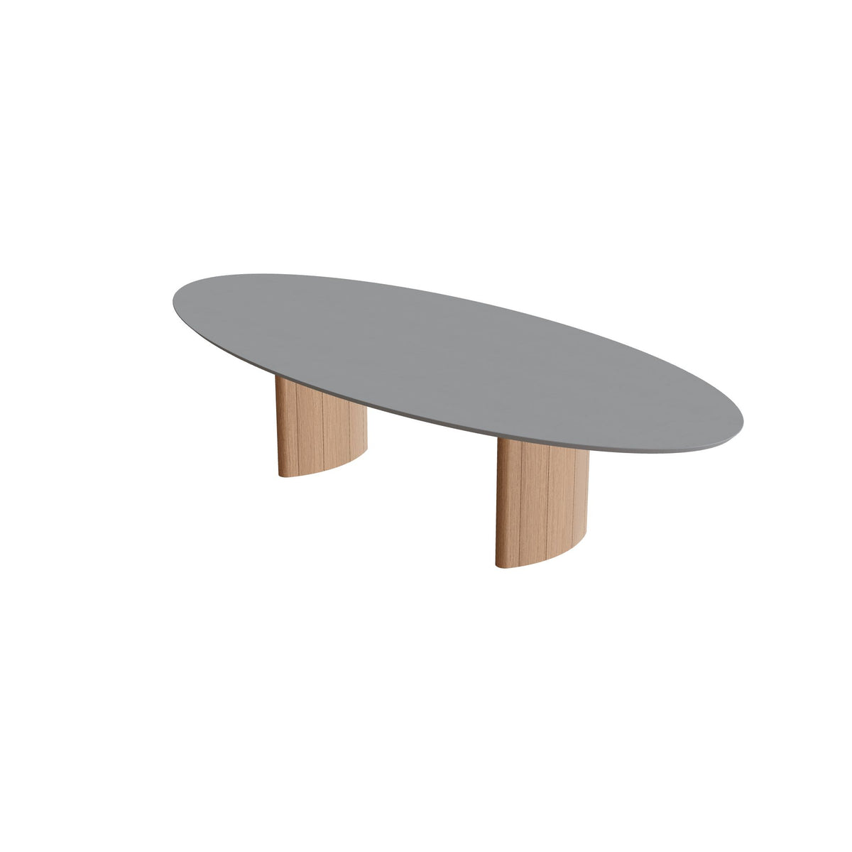 Royal Botania Regaliz Tisch Ellipse 320 x 140 cm, Esstisch, Fuß Teak, Beton zementgrau (cement grey)