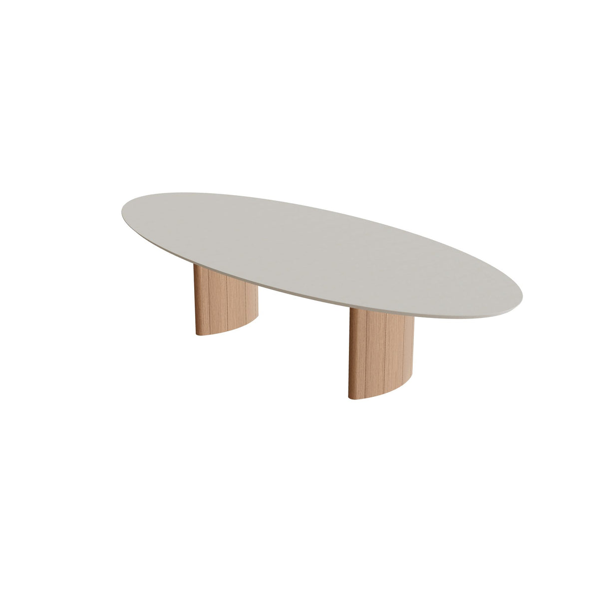 Royal Botania Regaliz Tisch Ellipse 320 x 140 cm, Esstisch, Fuß Teak, Beton sand (desert)
