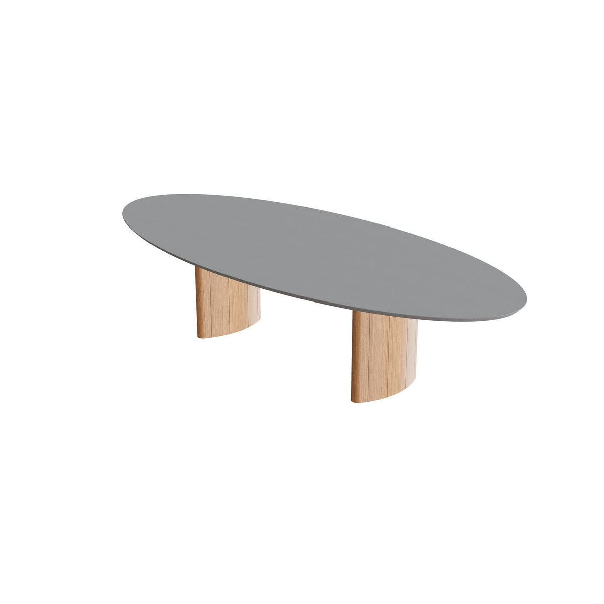 Royal Botania Regaliz Tisch Ellipse 320 x 140 cm, Esstisch, Fuß Teak geölt, Beton zementgrau (cement grey)