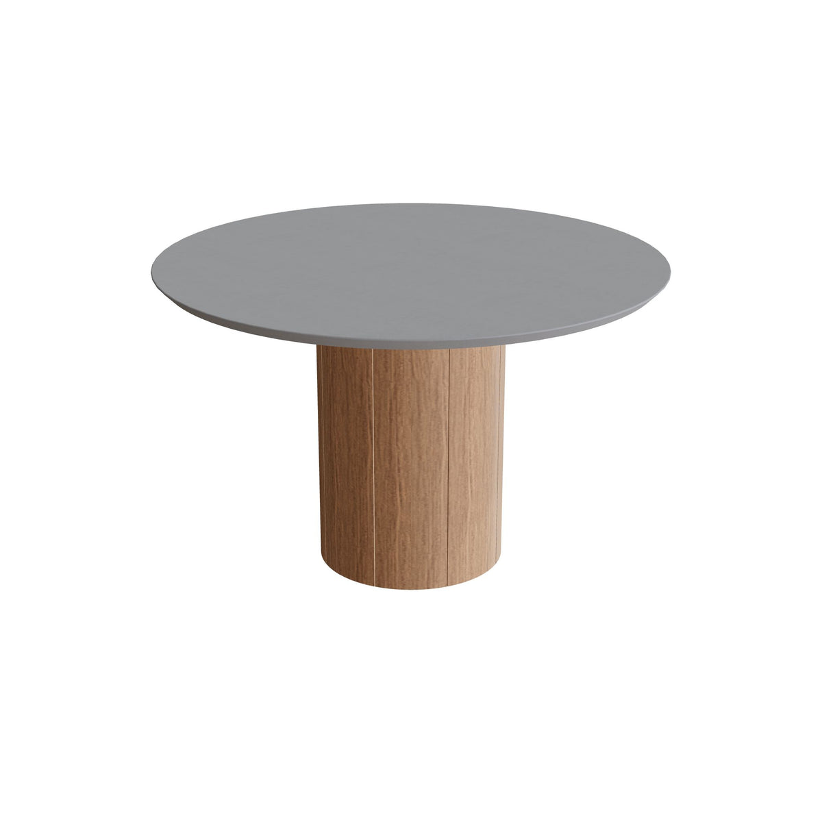 Royal Botania Regaliz Tisch rund 120 cm, Esstisch, Fuß Teak, Beton zementgrau (cement grey)