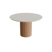 Royal Botania Regaliz Tisch rund 120 cm, Esstisch, Fuß Teak, Beton sand (desert)