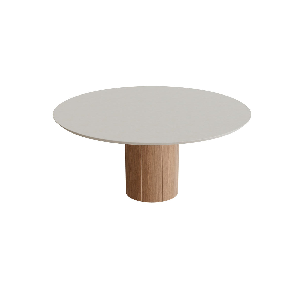 Royal Botania Regaliz Tisch rund 160 cm, Esstisch, Fuß Teak, Beton sand (desert)