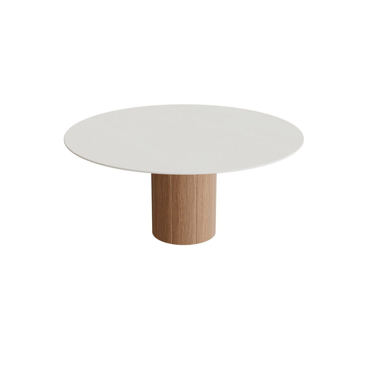 Royal Botania Regaliz Tisch rund 160 cm, Esstisch, Fuß Teak, Keramik weiß (white)
