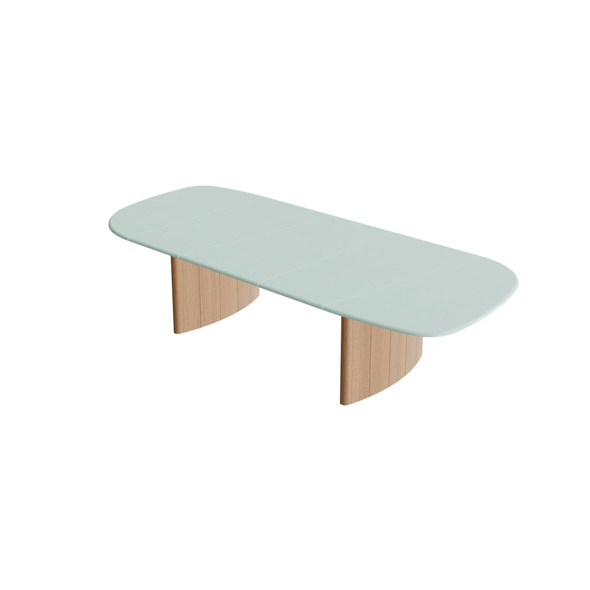 Royal Botania Regaliz Segmenttisch 310 x 130 cm – niedriger Esstisch, H 67 cm · Teak · Lavastein emailliert jade