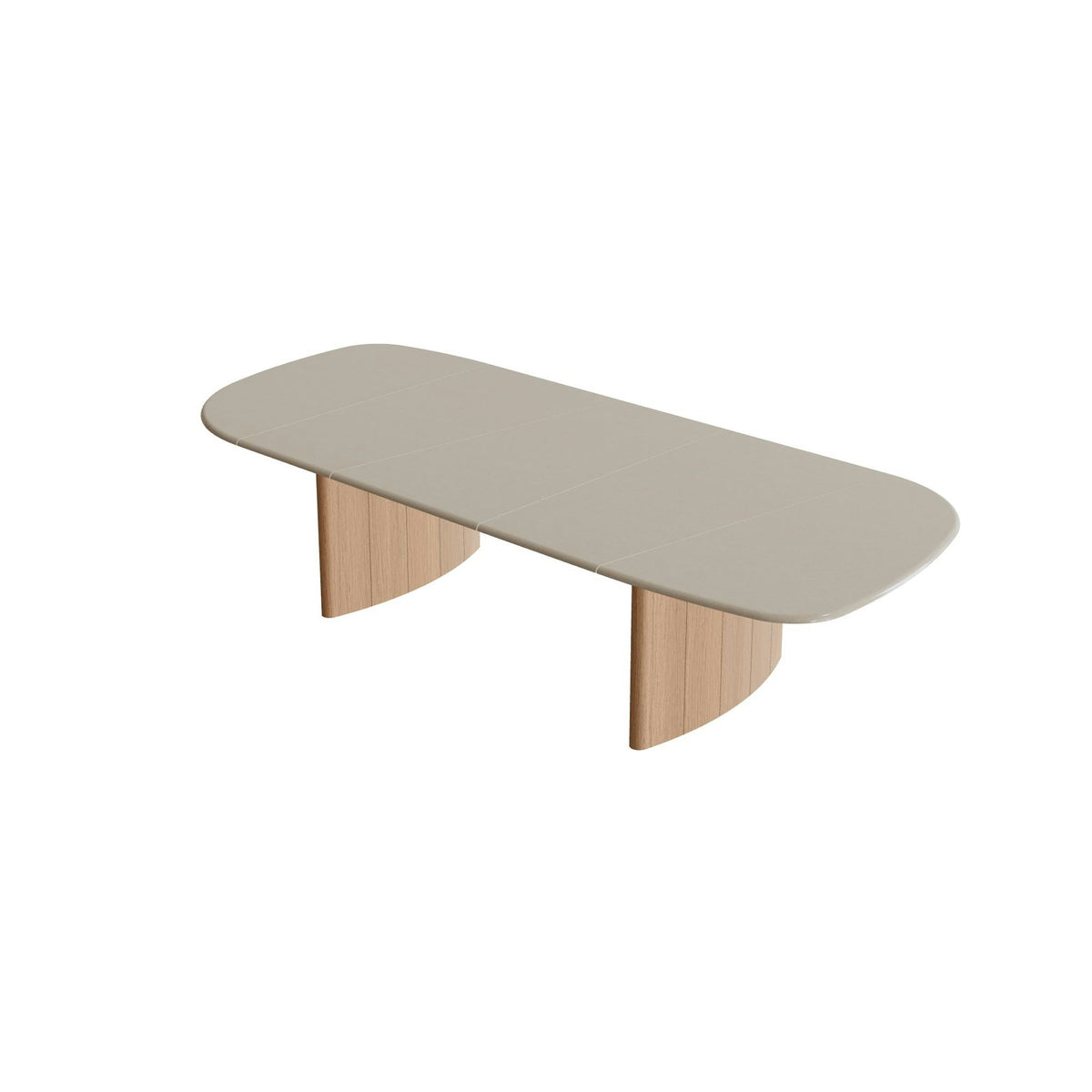 Royal Botania Regaliz Segmenttisch 310 x 130 cm – niedriger Esstisch, H 67 cm · Teak · Lavastein emailliert moon