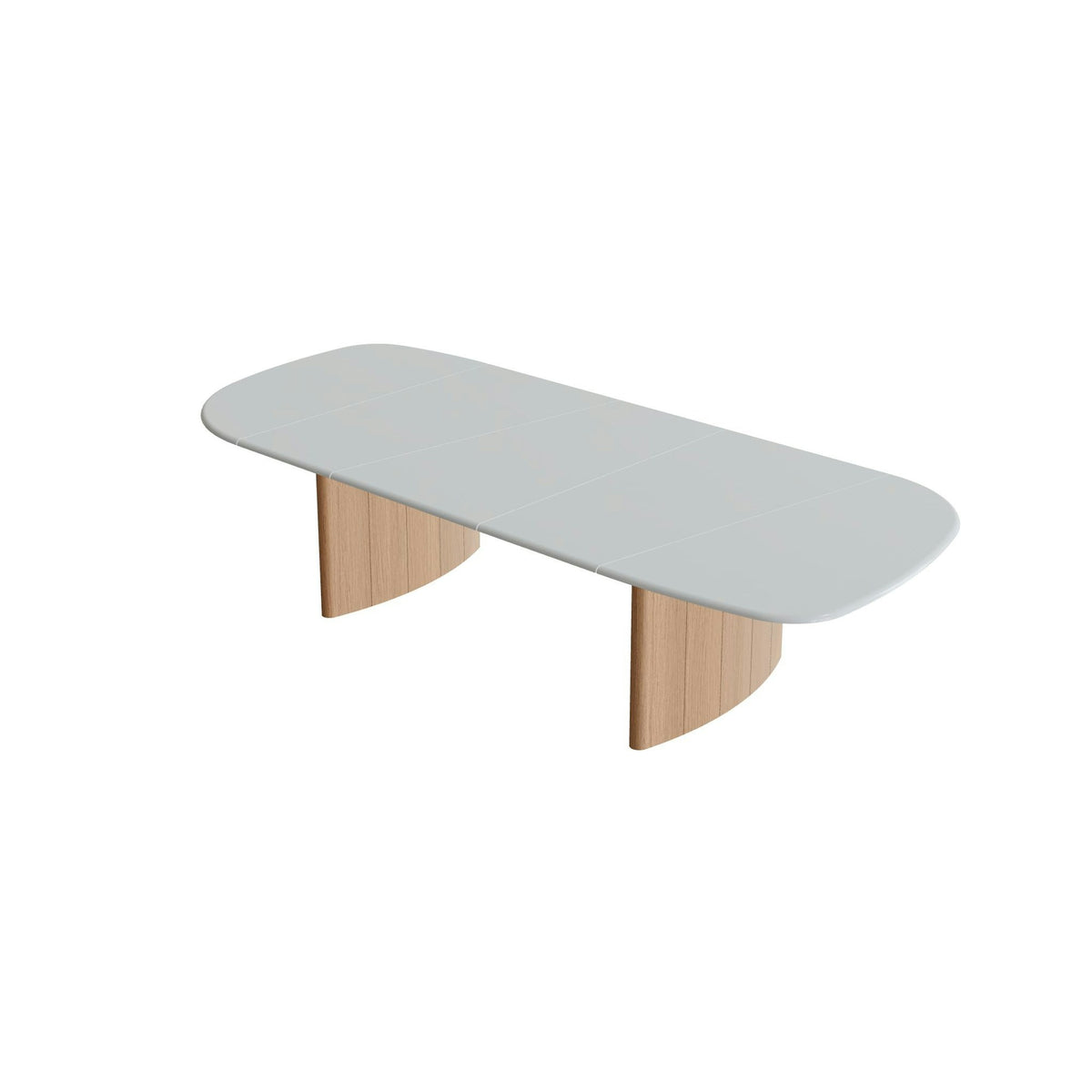 Royal Botania Regaliz Segmenttisch 310 x 130 cm – niedriger Esstisch, H 67 cm · Teak · Lavastein emailliert pearl