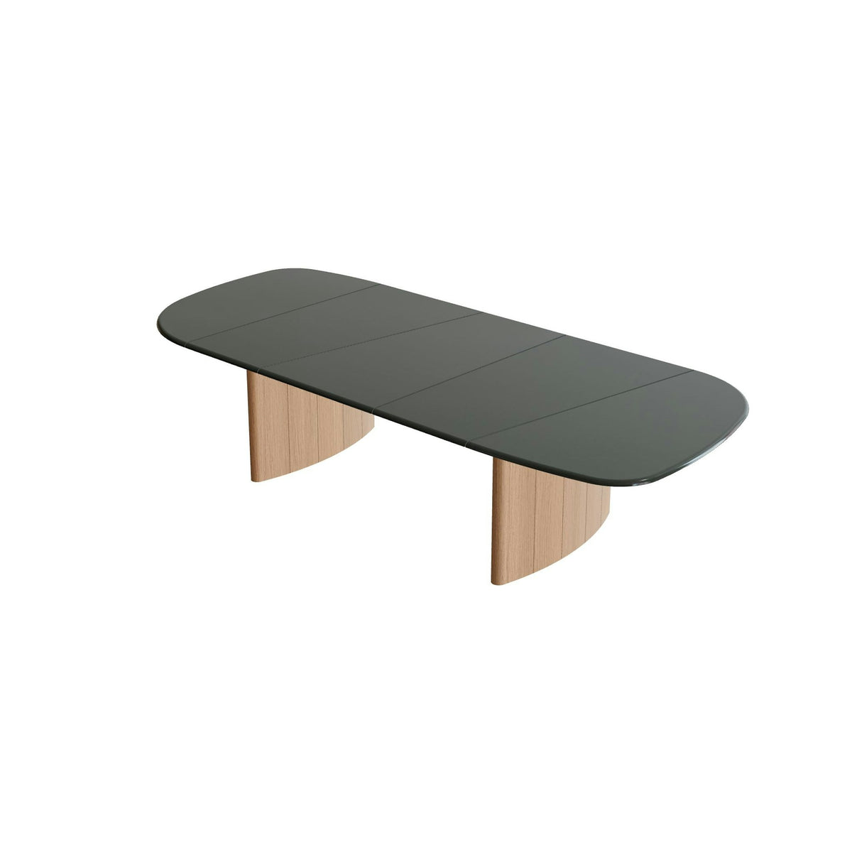 Royal Botania Regaliz Segmenttisch 310 x 130 cm – niedriger Esstisch, H 67 cm · Teak · Lavastein emailliert slate