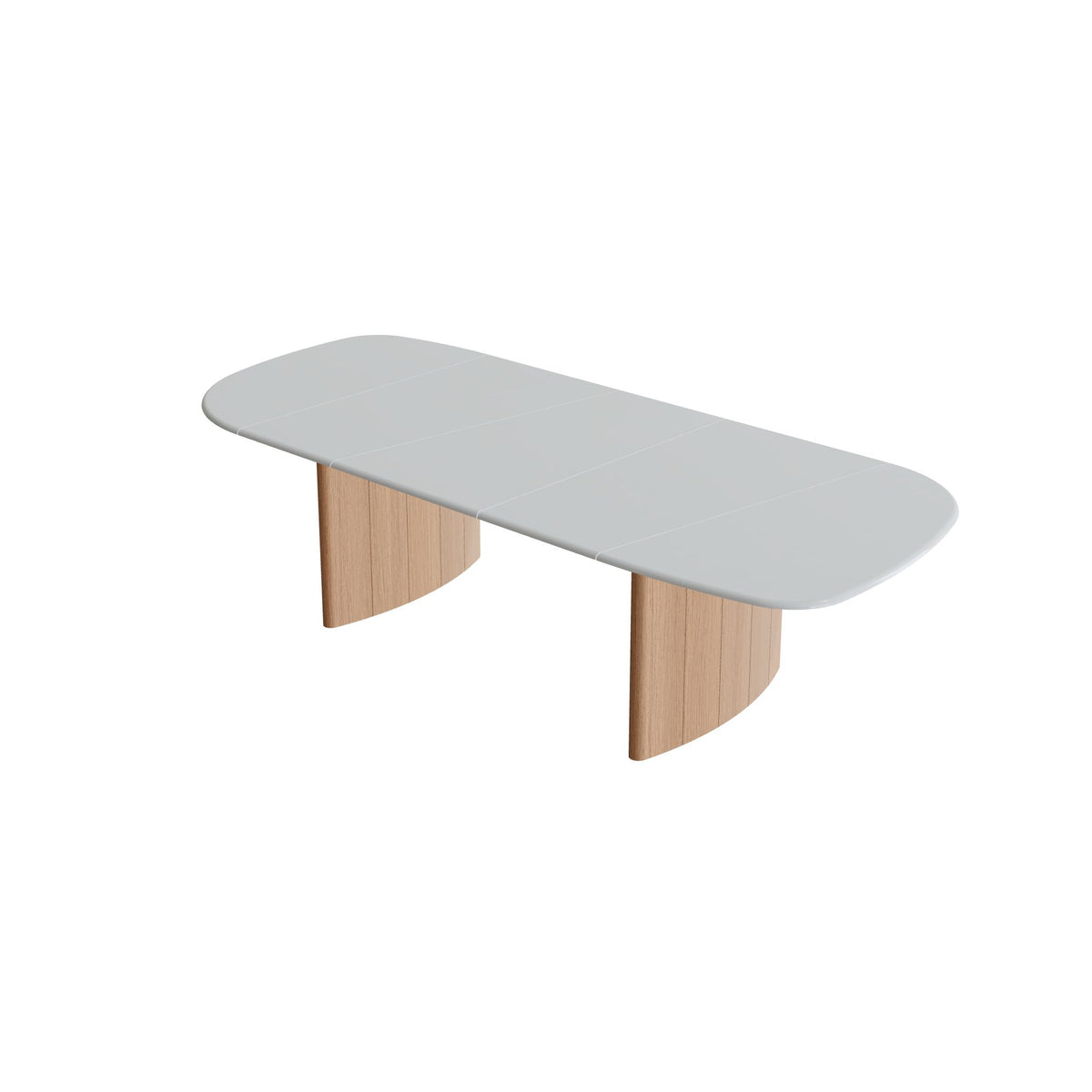 Royal Botania Regaliz Segmenttisch 310 x 130 cm, Esstisch, Fuß Teak, Lavastein emailliert pearl