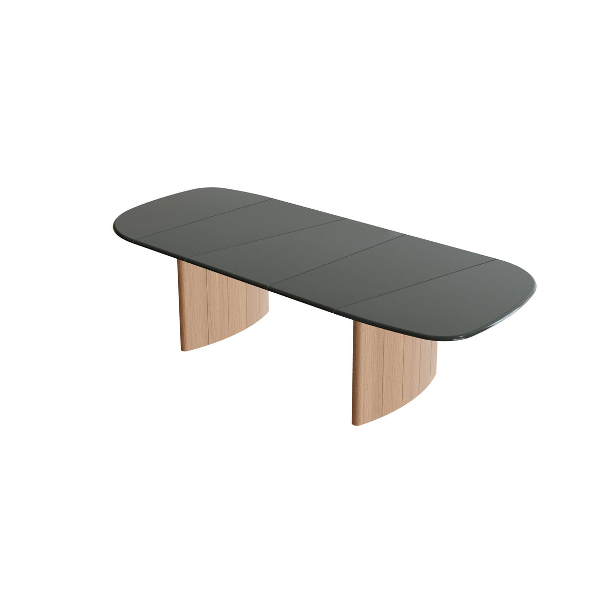 Royal Botania Regaliz Segmenttisch 310 x 130 cm, Esstisch, Fuß Teak, Lavastein emailliert slate
