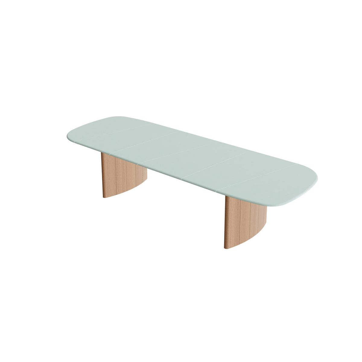 Royal Botania Regaliz Segmenttisch 370 x 130 cm, Esstisch, Fuß Teak, Lavastein emailliert jade