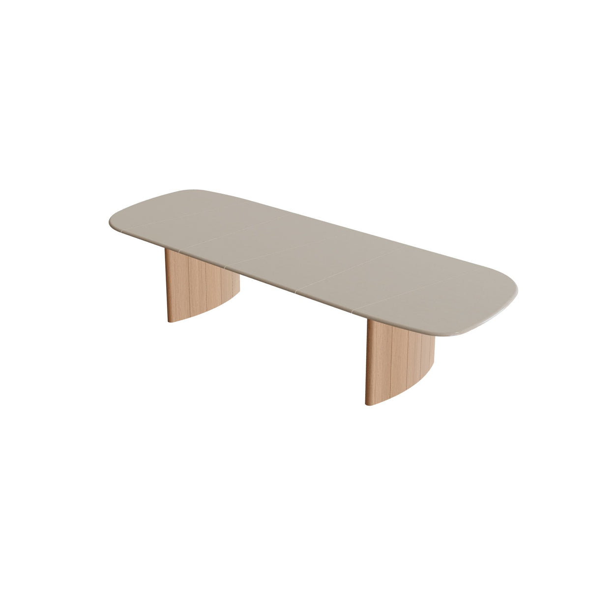 Royal Botania Regaliz Segmenttisch 370 x 130 cm, Esstisch, Fuß Teak, Lavastein emailliert moon