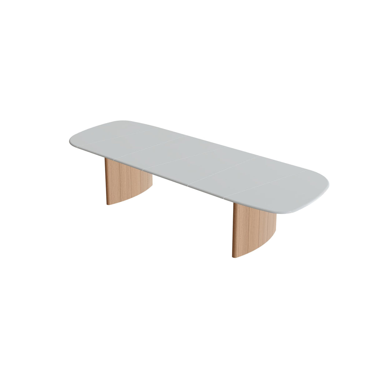 Royal Botania Regaliz Segmenttisch 370 x 130 cm, Esstisch, Fuß Teak, Lavastein emailliert pearl